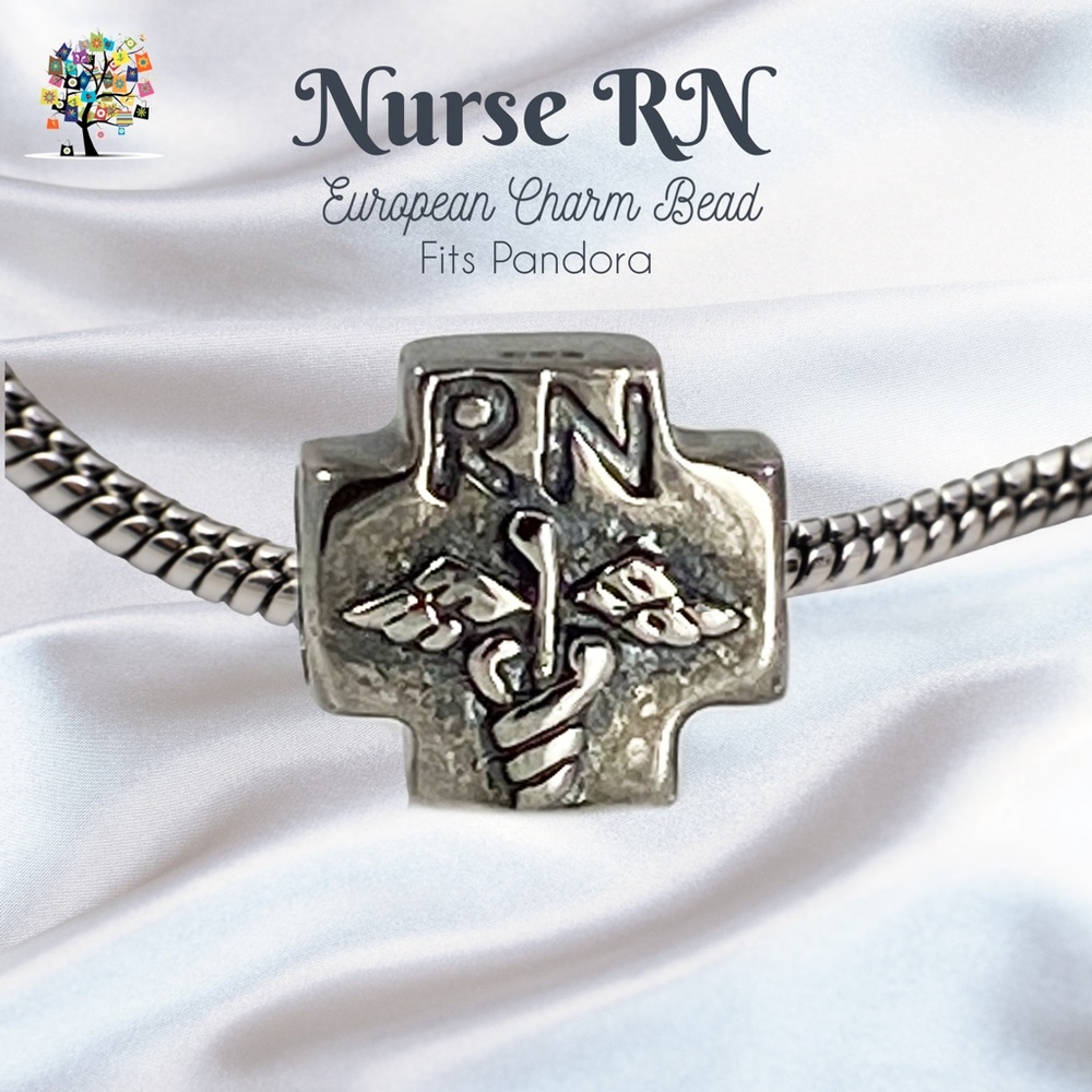 European Charm Bead RN Nurse 925S Fits Pandora